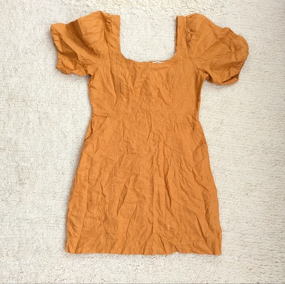 Madewell Maisie Linen Puff Sleeve Mini Dress - Picture 3 of 8